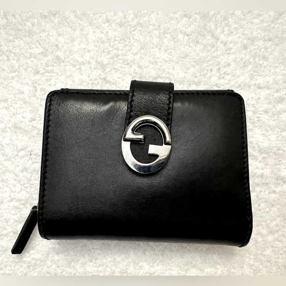 Gucci Other - Gucci vintage trifold black leather wallet unisex…